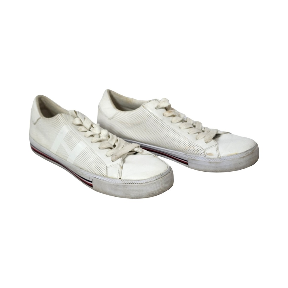 Tommy Hilfiger Womens White Perforated Low Top Sneakers Size 9M TWTAI